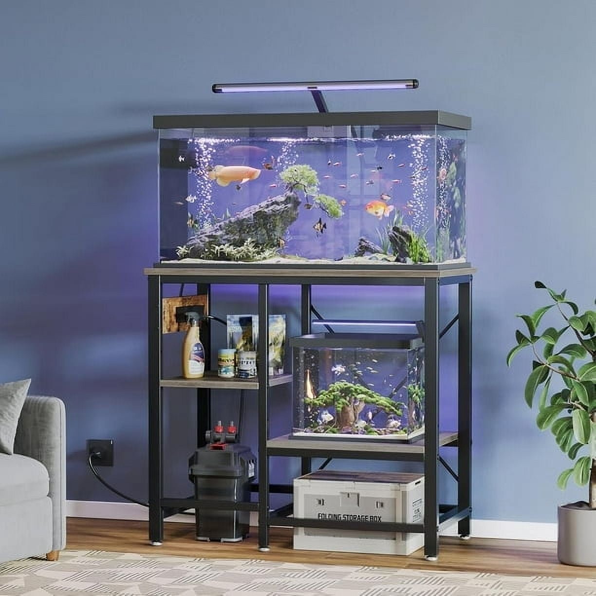 Aquarium Cabinet With Shelf Storage: Stylish & Space-Saving Solutions ... - Living Space Lefty Shelve Goldfish Aquarium